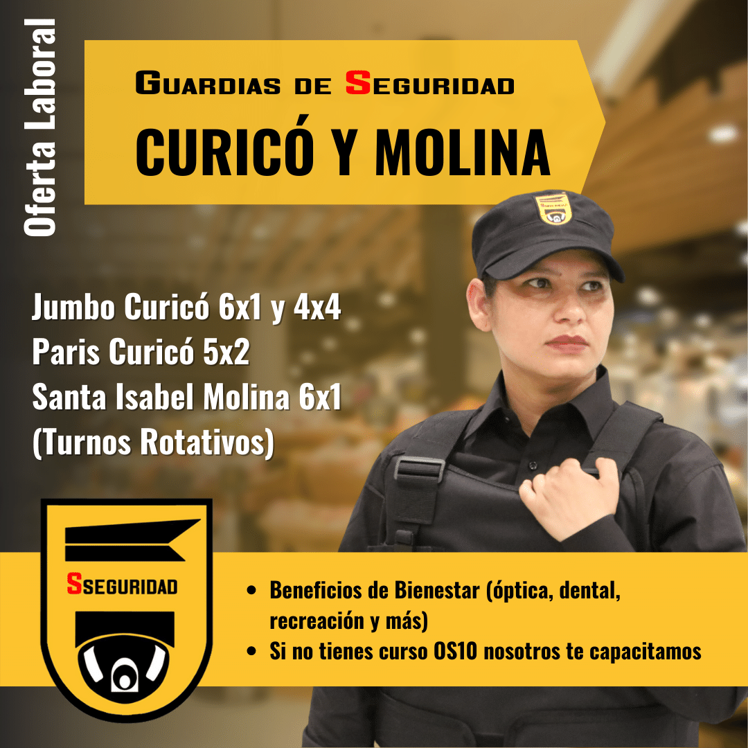 Nuevas Oportunidades De Empleo CuricÓ Y Molina Guardias De Seguridad En Servicios Y Seguridad 0750